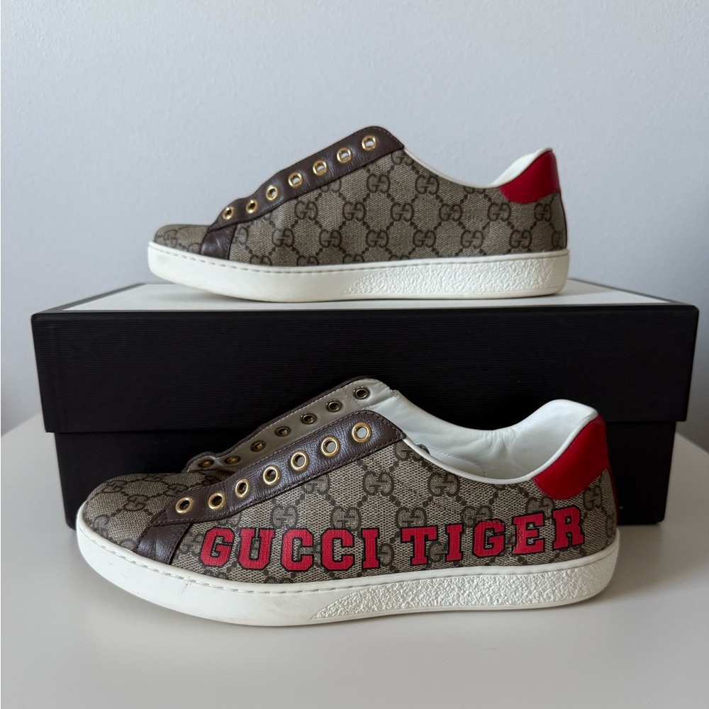 Gucci Ace Tiger Tennis Shoes Men’s Size 8
